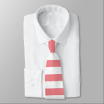 Pink Solid Colour Stripes Vacation Summer  Tie<br><div class="desc">Classic pink coloured stripes pattern,  trendy summer beach sea sailor sun vibes design. Pink striped necktie for men,  man,  him.</div>