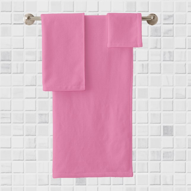 Pink : Solid Uniform Colour Bath Towel Set (Creator Uploaded)