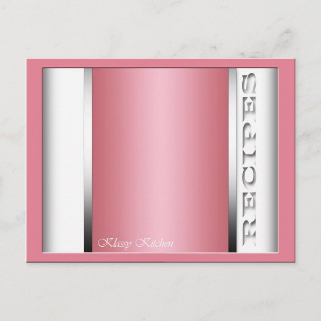 Pink Sophisticated Recipe Cards (Front)