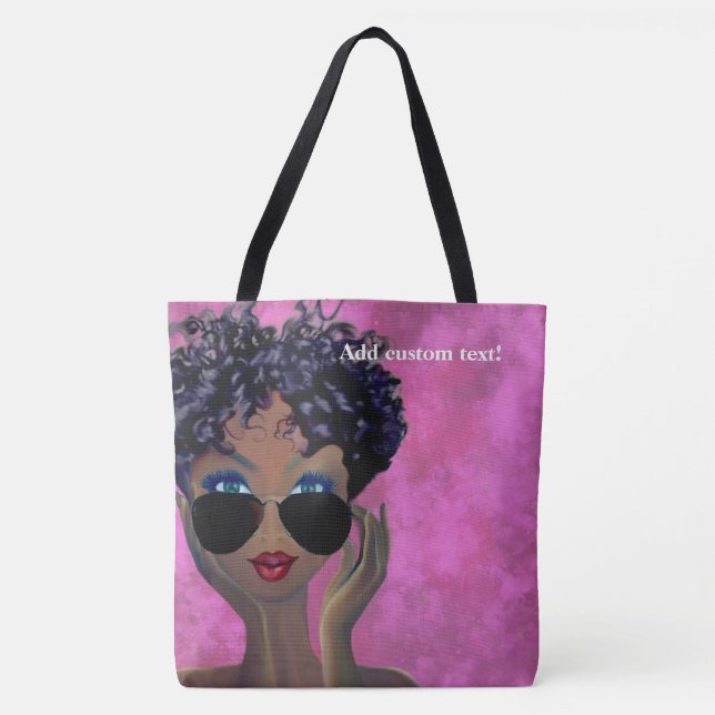 Pink Sorority Black Art Tote Bag (Front)