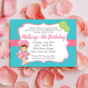 Pink Spa Birthday Invitation