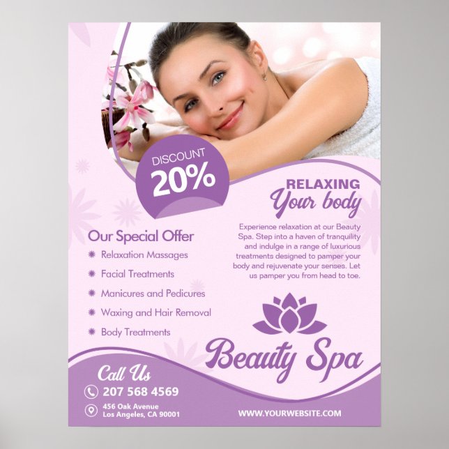 Pink Spa, Wellness Centre, Beauty Salon Poster (Front)