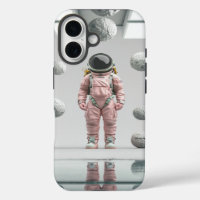 Pink Space Explorer – Cartoon Astronaut