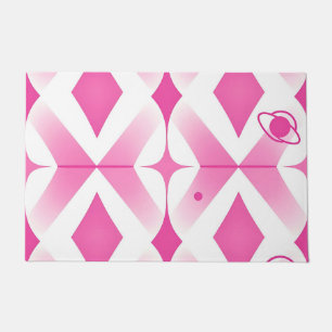 Pink Space Geometric Pattern Doormat