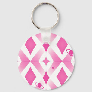 Pink Space Geometric Pattern Keychain