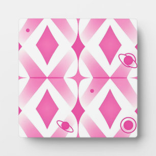 Pink Space Geometric Pattern Plaque
