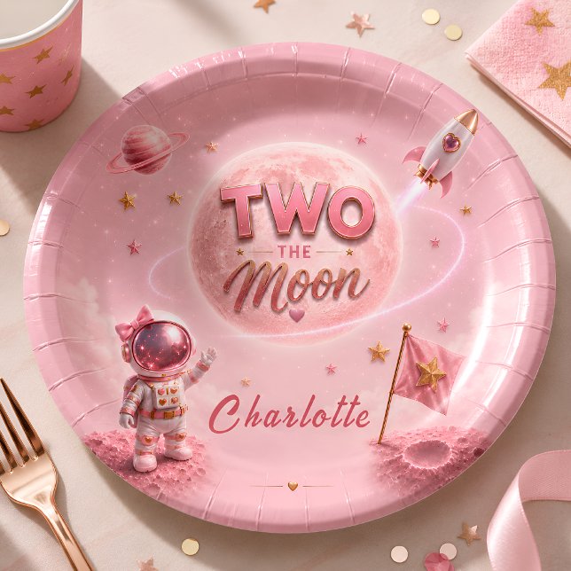 Pink Space Party Paper Plate (Creator Uploaded)