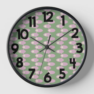 Pink Spaceships  Clock