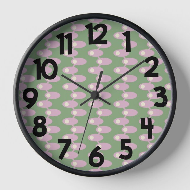 Pink Spaceships  Clock (Front)