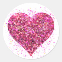 Pink sparking glitter heart love