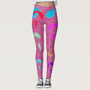 Pink Sparkle Colourful Pixie Leggings