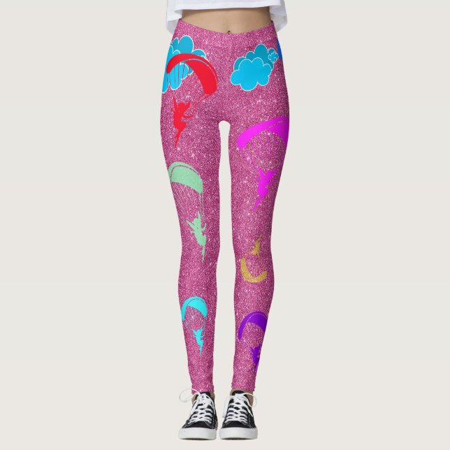 Pink Sparkle Colourful Pixie Leggings (Front)