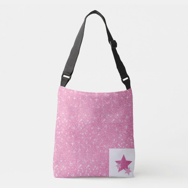 Pink sparkle crossbody bag   (Front)