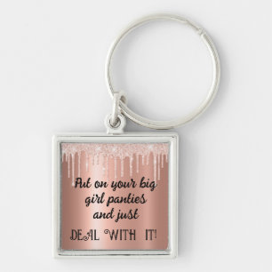 Pink Sparkle Drips-Big Girl Panties-Deal With It! Keychain