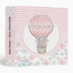 Pink Sparkle Elephant Binders