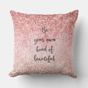 Pink Sparkle Girly Glitzy Glam Glitter Beautiful Throw Pillow