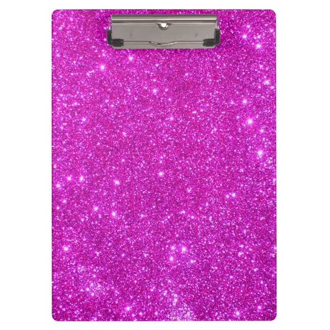 Pink Sparkle Glitter Girly Clipboard 3 (Front)