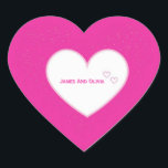 Pink Sparkle Heart Sticker. Sticker<br><div class="desc">This vibrant magenta heart-shaped sticker features a central white heart</div>