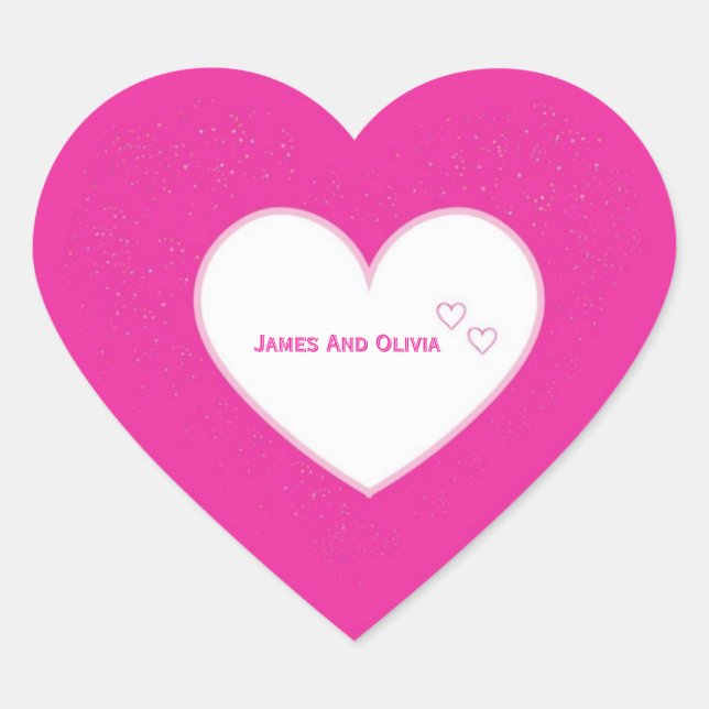 Pink Sparkle Heart Sticker. Sticker (Front)