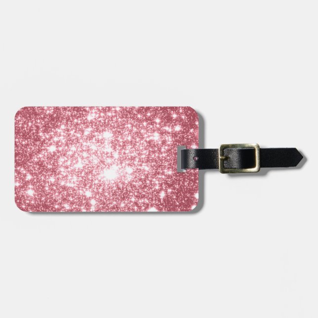 Pink Sparkle Luggage Tag (Front Horizontal)