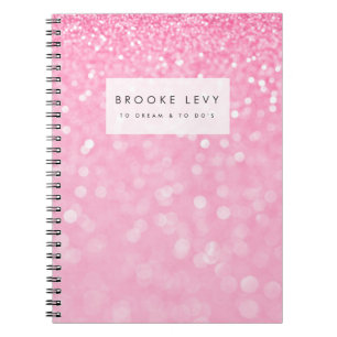 Pink Sparkle Personalized Journal Notebook