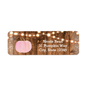 Pink Sparkle Pumpkin Autumn Rustic Wood Lights