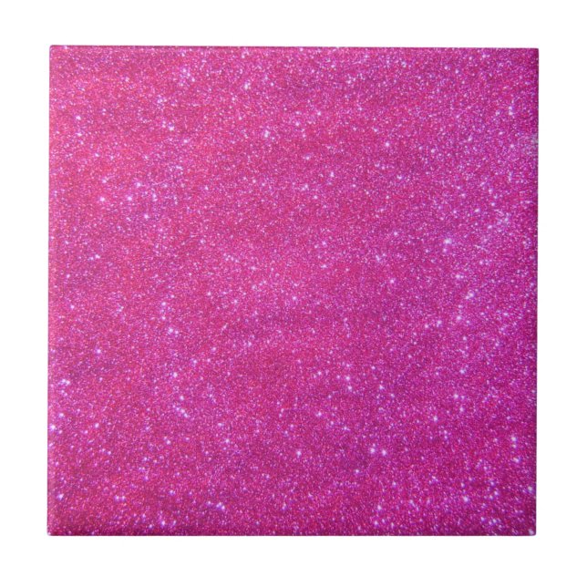 Pink Sparkle Sparkly Girly Glitter Tile 1 (Front)
