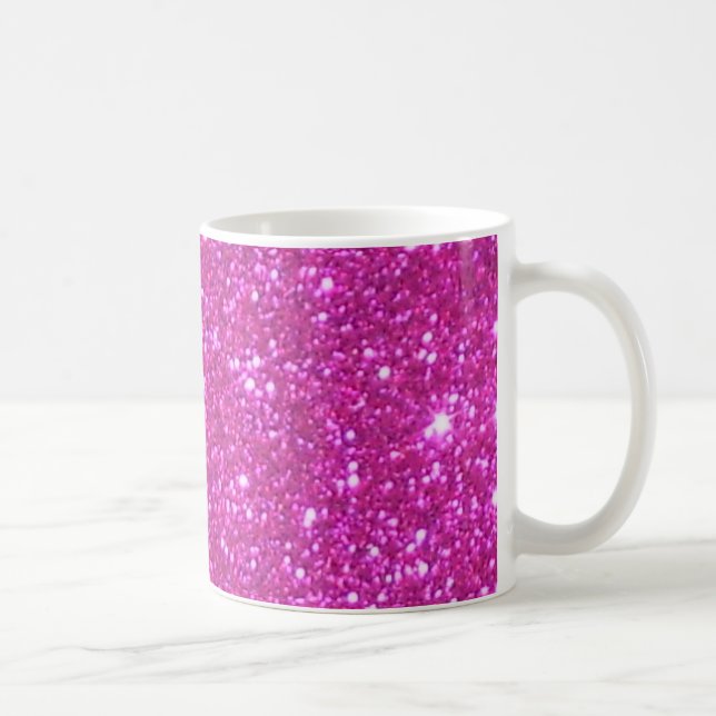 Pink Sparkle Sparkly Glitter Girly Girl Stuff Glam Coffee Mug (Right)