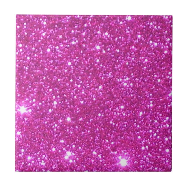 Pink Sparkle Sparkly Glitter Girly Girl Stuff Glam Tile (Front)