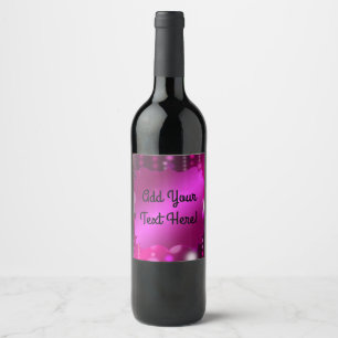 Pink Sparkles Fancy Wine Labels You Customize