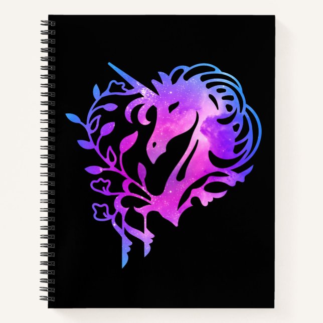 Pink Sparkles Galaxy Unicorn Notebook (Front)