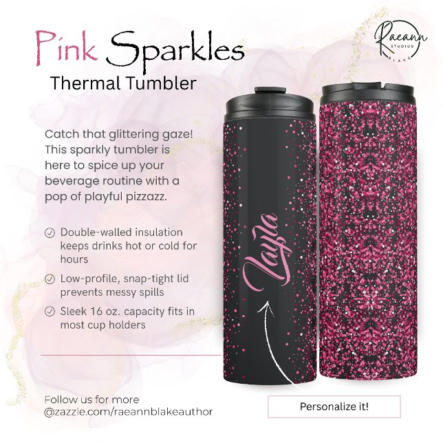 Pink Sparkles Thermal Tumbler (Creator Uploaded)