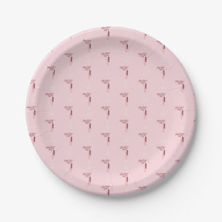 Pink Sparkling Christmas Paper Plate