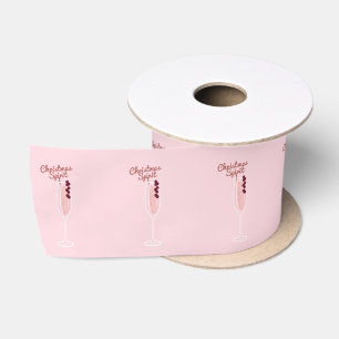 Pink Sparkling Christmas Satin Ribbon