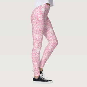 Pink Sparkling Glitter Glam  Leggings