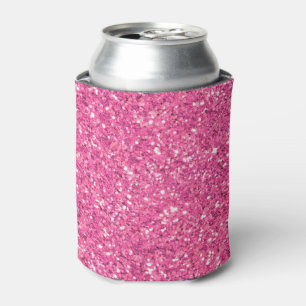 Pink sparkling glitter pattern can cooler