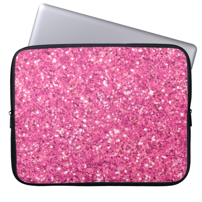 Pink  sparkling glitter pattern         laptop sleeve (Front)