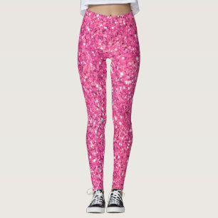 Pink sparkling glitter pattern leggings