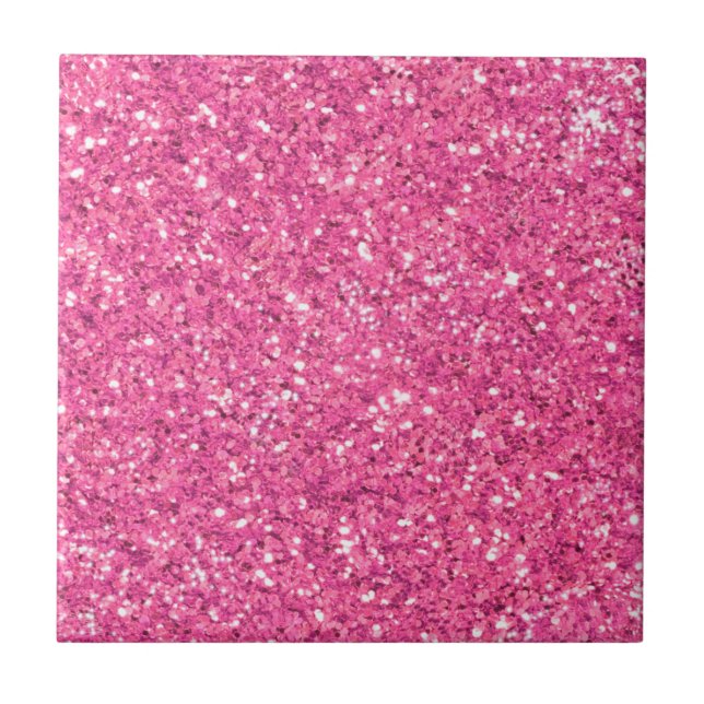Pink sparkling glitter pattern            tile (Front)