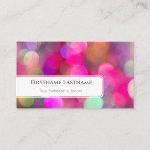 Pink sparkling lights bokeh special Event Managers Business Card