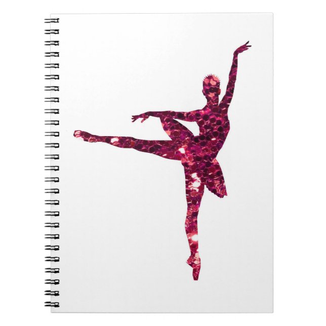Pink Sparkly Ballerina Notebook (Front)