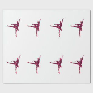 Pink Sparkly Ballerinas Wrapping Paper