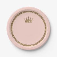 Pink Sparkly Gold Glitter Sweet 16 Princess Crown