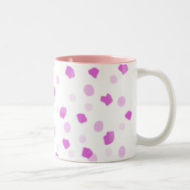 Pink Speckles Two-Tone Coffee Mug (Right)