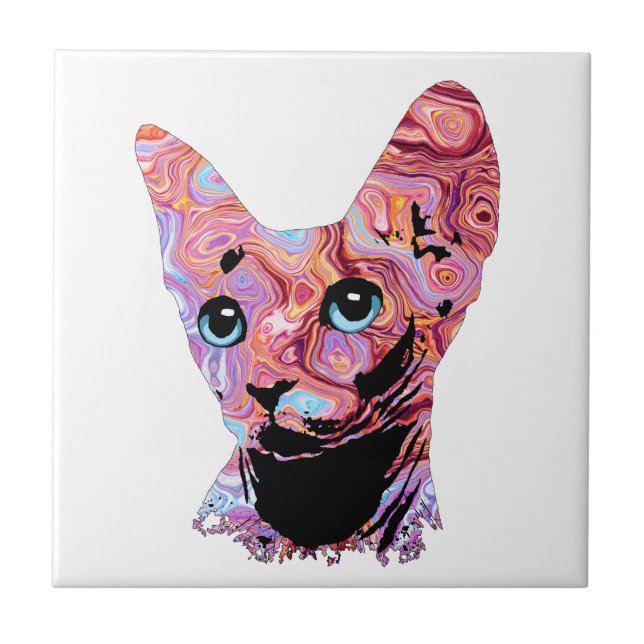 Pink Sphynx Cat 683 Tile (Front)
