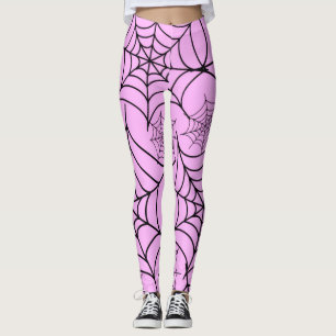 Pink Spider Web Halloween Leggings
