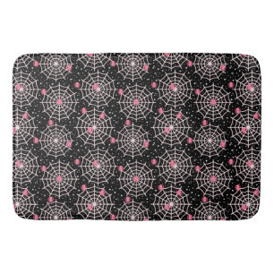 Pink Spiders and Webs Bath Mat