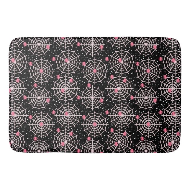 Pink Spiders and Webs  Bath Mat (Front)