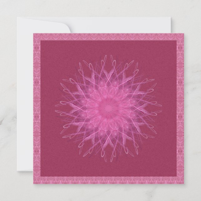Pink Spinner Mandala Invitation (Front)