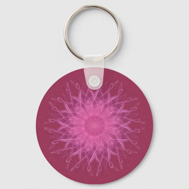 Pink Spinner Mandala Keychain (Front)